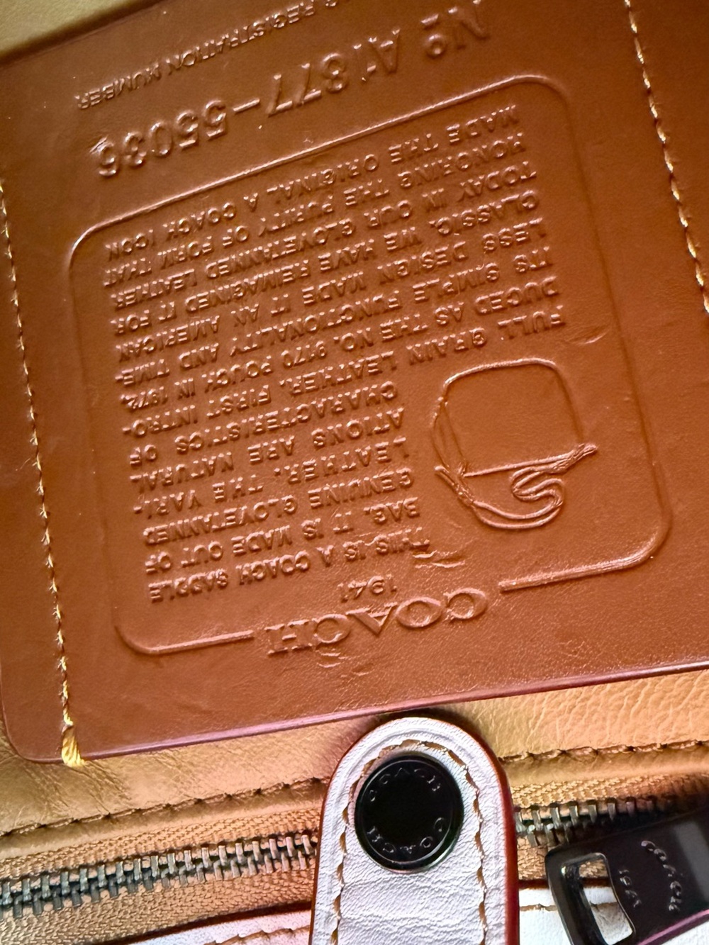 Coach Cream and Brown Crossbody Saddle Bag - Picture 10 of 14